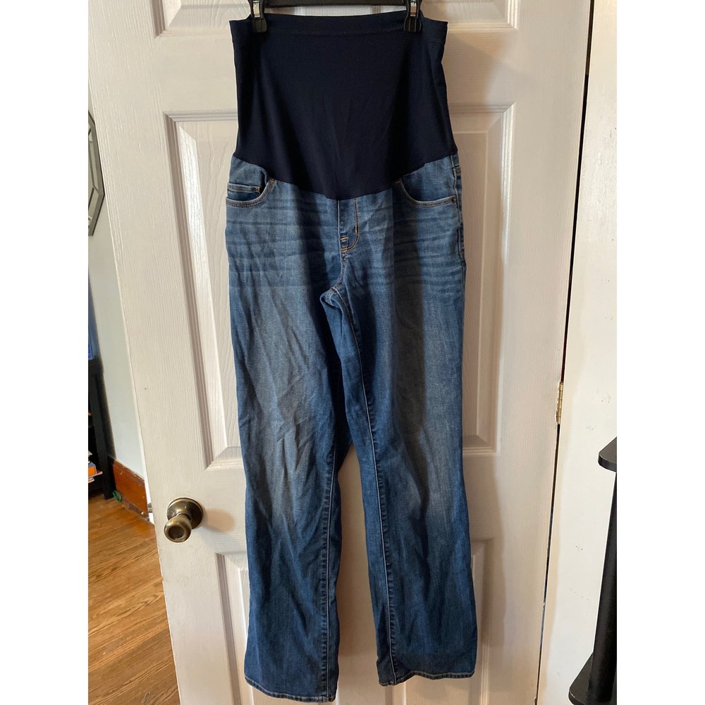Liz Lange‎ Maternity Bootcut Jeans Medium Wash Full Belly Panel Size 8 Target